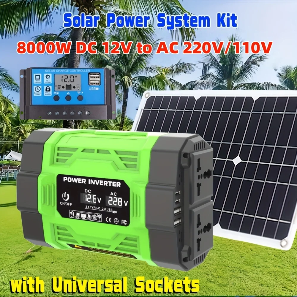 Renewable Energy Kit - Kit de Sistema Solar de 8000W,