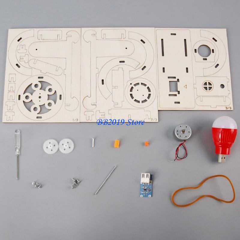 Renewable Energy For Kids - Q0KB-generador interactivo madera accionado a mano,