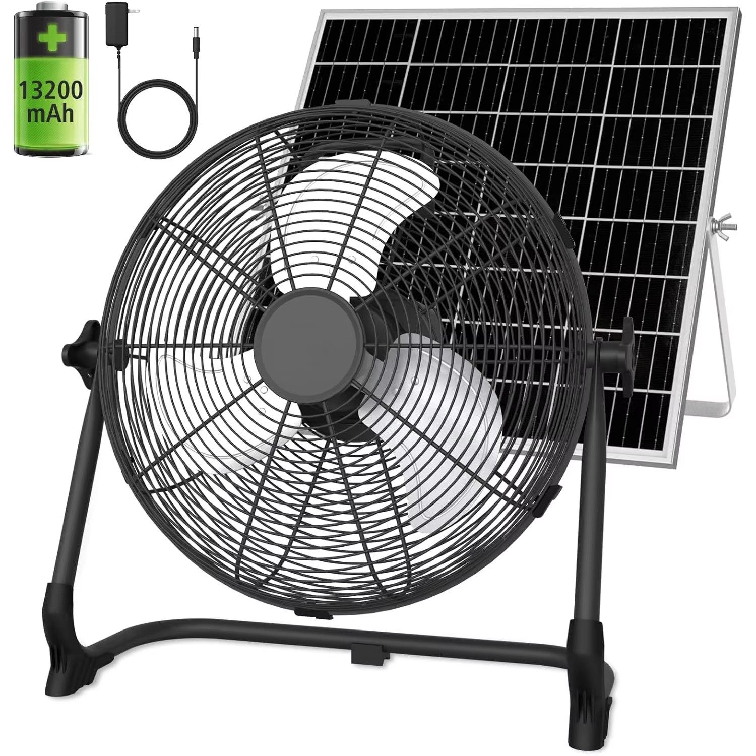 Renewable Energy Fan - Ventilador de Piso Solar Portátil de